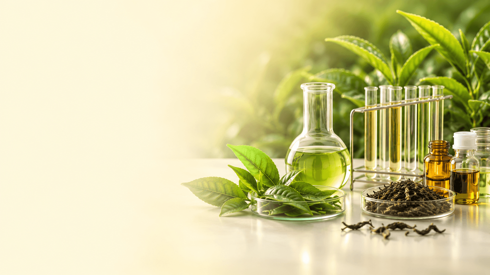 Tea compounds and botanical extract manufacturing